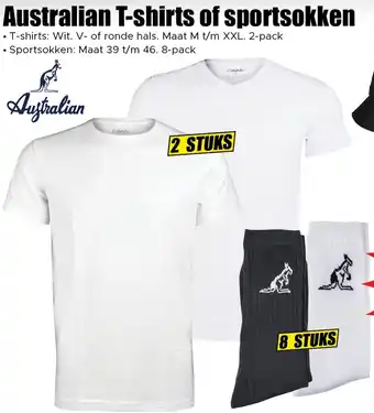 Dirk Australian T-shirts of sportsokken aanbieding