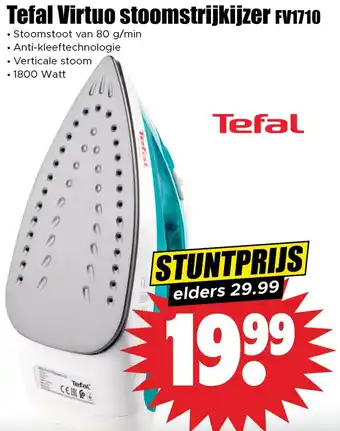Dirk Tefal Virtuo stoomstrijkijzer FV1710 aanbieding