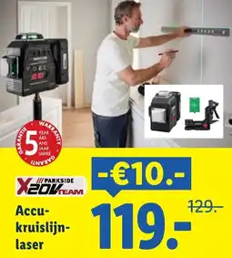 Lidl Accu-kruislijnlaser aanbieding