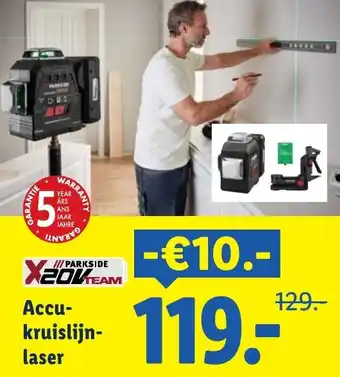Lidl Accu-kruislijnlaser aanbieding