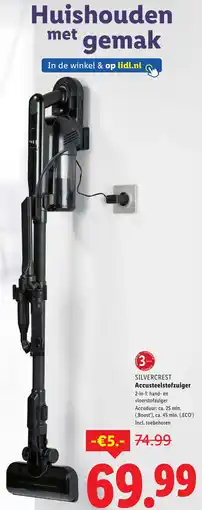 Lidl Silvercrest Accusteelstofzuiger aanbieding