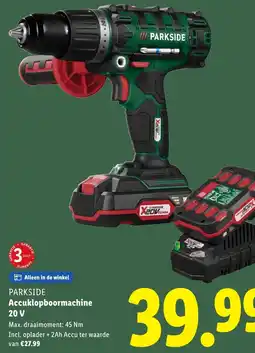 Lidl Parkside Accuklopboormachine 20 V aanbieding