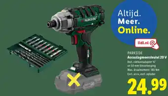 Lidl Parkside Accuslagmoersleutel 20 V aanbieding