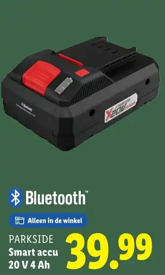 Lidl Parkside Smart accu 20 V 4 Ah aanbieding