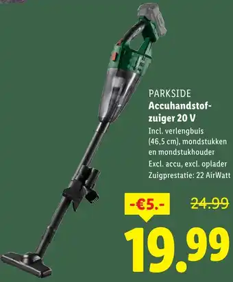 Lidl PARKSIDE Accuhandstofzuiger 20 V aanbieding