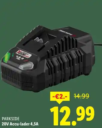 Lidl Parkside 20V Accu-lader 4,5A aanbieding
