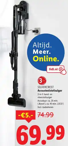Lidl SILVERCREST Accusteelstofzuiger aanbieding