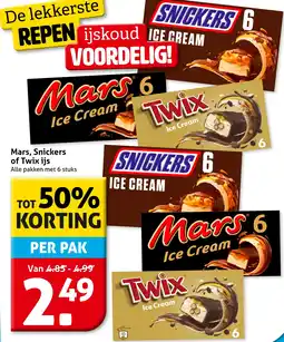Hoogvliet Mars, Snickers of Twix ijs aanbieding