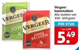 Hoogvliet Vergeer kaasstukken aanbieding