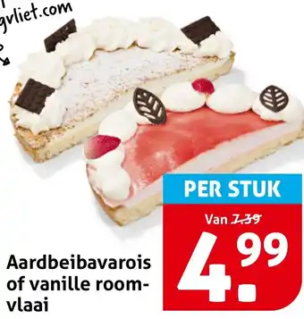 Hoogvliet Aardbeienbavarois of vanille roomvlaai aanbieding