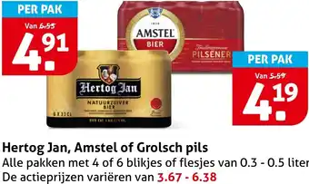 Hoogvliet Hertog Jan, Amstel of Grolsch pils aanbieding