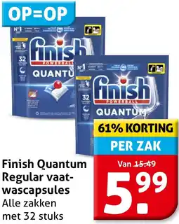 Hoogvliet Finish Quantum Regular vaatwascapsules aanbieding