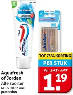Hoogvliet Aquafresh of Jordan aanbieding