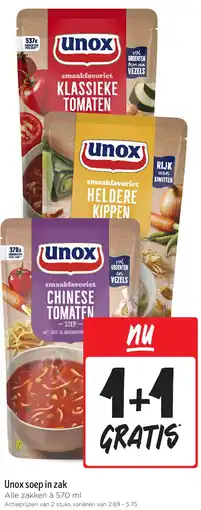 Jumbo Unox soep in zak aanbieding
