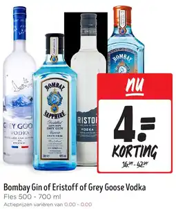 Jumbo Bombay Gin of Eristoff of Grey Goose Vodka aanbieding