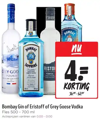 Jumbo Bombay Gin of Eristoff of Grey Goose Vodka aanbieding