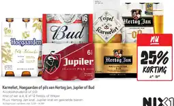 Jumbo Karmeliet, Hoegaarden of pils van Hertog Jan, Jupiler of Bud aanbieding