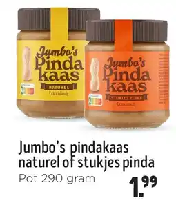 Jumbo Jumbo's pindakaas naturel of stukjes pinda aanbieding