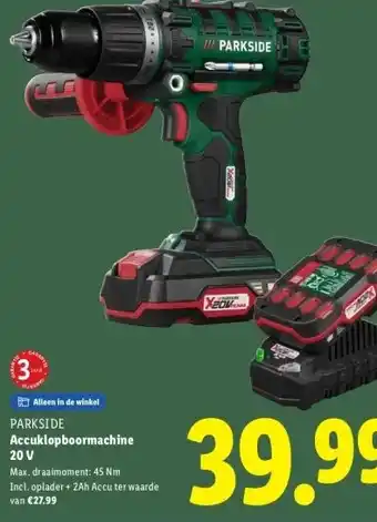 Lidl Accuklopboormachine 20 V aanbieding