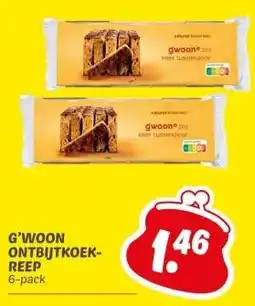 Dekamarkt G'WOON ONTBIJTKOEK- REEP aanbieding
