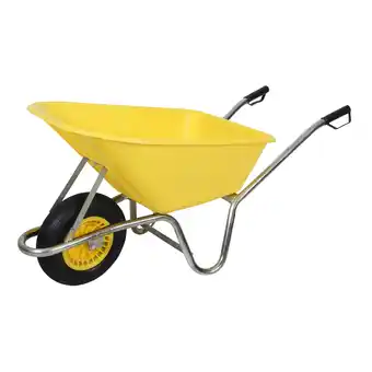Van Cranenbroek Kruiwagen met gele kunststof bak 100L Bel Garden aanbieding