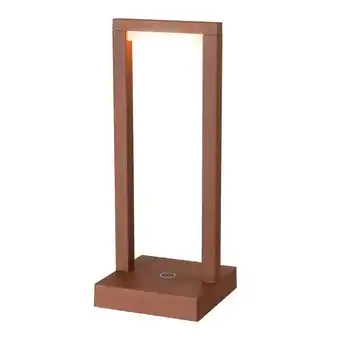 Van Cranenbroek Tafellamp Fiorana LED oplaadbaar bruin + dimmer aanbieding
