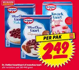 Nettorama Dr. Oetker kwarktaart of monchou taart aanbieding
