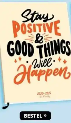 Boekenvoordeel Stay POSITIVE & GOOD THINGS Will Happen agenda aanbieding