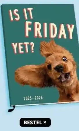 Boekenvoordeel IS IT FRIDAY YET? 2025-2026 agenda aanbieding