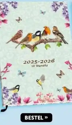 Boekenvoordeel 2025-2026 18 Months vogels agenda aanbieding
