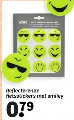Wibra Reflecterende fietsstickers met smiley aanbieding