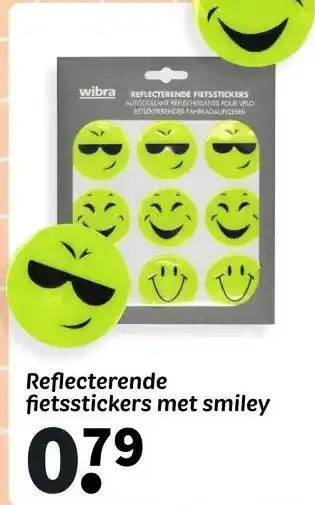 Wibra Reflecterende fietsstickers met smiley aanbieding