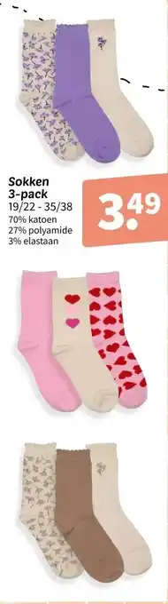 Wibra Sokken 3-pack aanbieding