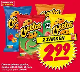 Nettorama Cheetos spinners paprika, chipito, nibb it sticks of rings aanbieding