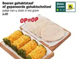Poiesz Boeren gehaktstaaf of gepaneerde gehaktschnitzel rama aanbieding