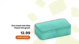 The Read Shop Etui ovaal met klep Pastel Uni groen aanbieding