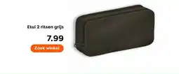 The Read Shop Etui 2 ritsen grijs aanbieding