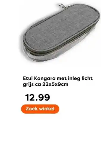 The Read Shop Etui Kangaro met inleg licht grijs aanbieding