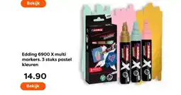 The Read Shop Edding 6900 X multi markers. 3 stuks pastel kleuren aanbieding
