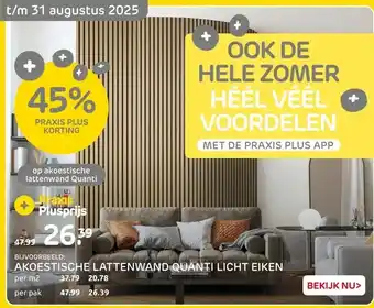 Praxis AKOESTISCHE LATTENWAND QUANTI LICHT EIKEN aanbieding
