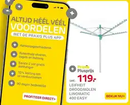Praxis LEIFHEIT DROOGMOLEN LINOMATIC 400 EASY aanbieding