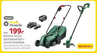 Praxis BOSCH ACCU GRASMAAIER + GRASTRIMMER aanbieding