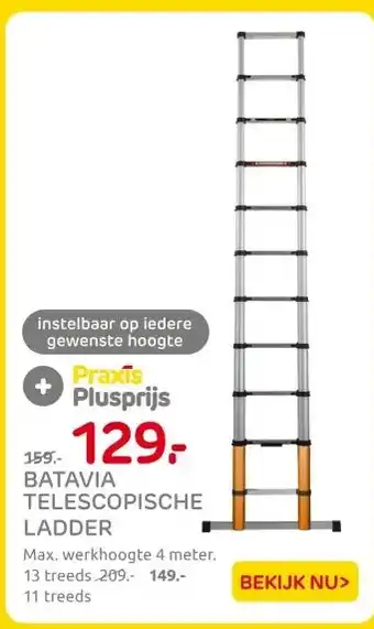 Praxis BATAVIA TELESCOPISCHE LADDER aanbieding
