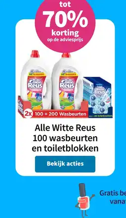 Plein.nl Alle Witte Reus 100 wasbeurten en toiletblokken aanbieding