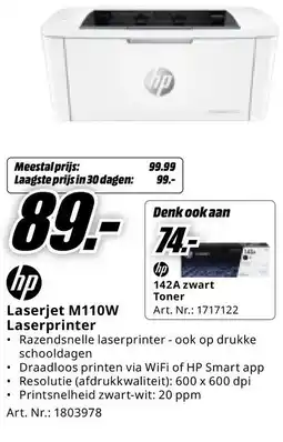 MediaMarkt Laserjet M110W Laserprinter aanbieding