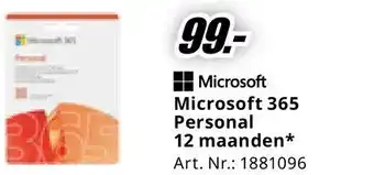 MediaMarkt Microsoft 365 Personal 12 maanden aanbieding