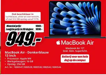 MediaMarkt MacBook Air Donkerblauw aanbieding