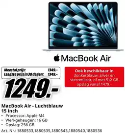 MediaMarkt MacBook Air Luchtblauw aanbieding
