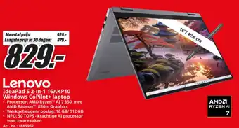 MediaMarkt Lenovo IdeaPad 5 2-in-1 16AKP10 Windows CoPilot+ laptop aanbieding