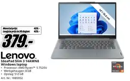 MediaMarkt Lenovo IdeaPad Slim 3 14AMN8 Windows laptop aanbieding